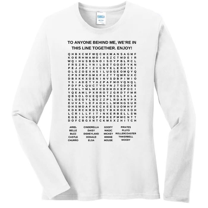 Interactive Fun Word Search Puzzle Ladies Long Sleeve Shirt