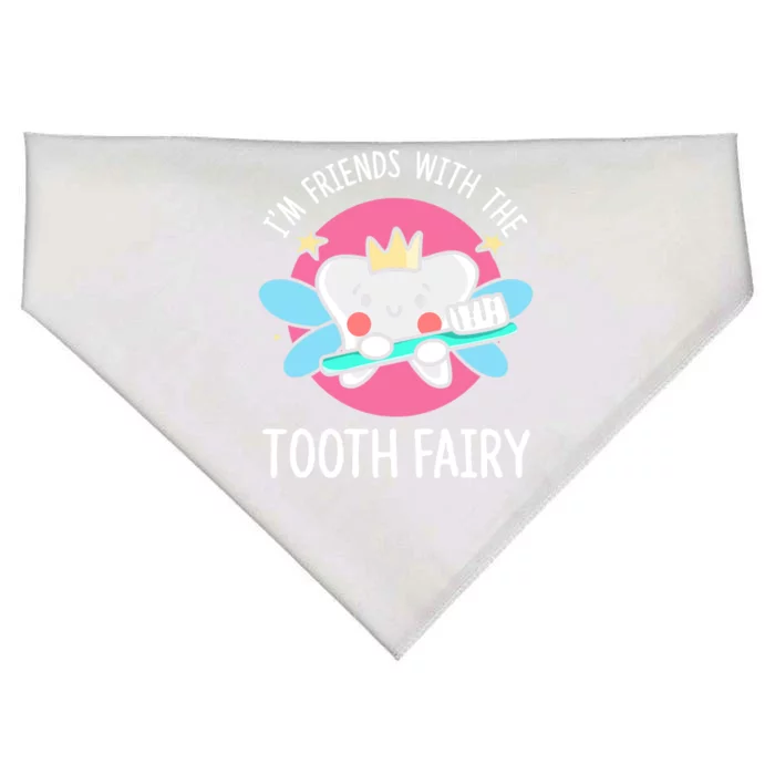 Im Friends With The Tooth Fairy Tooth Teeth Gift USA-Made Doggie Bandana