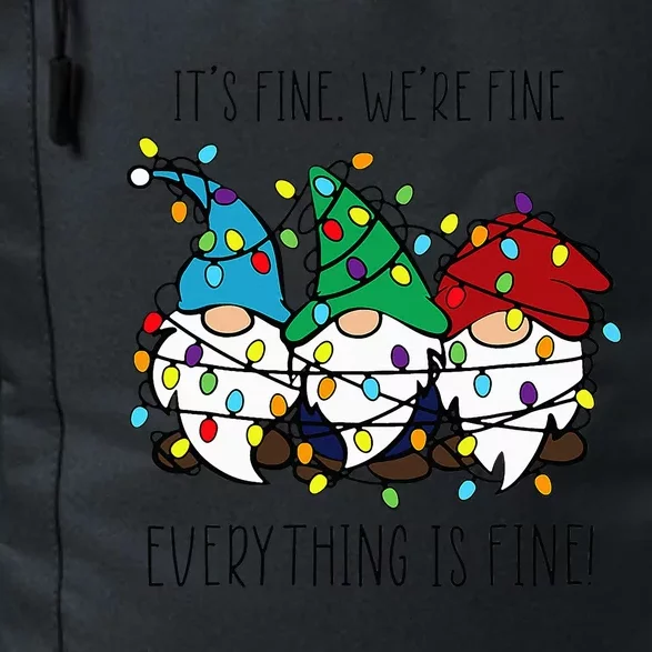 It's Fine We're Fine Everything Is Fine Gnomes Christmas Daily Commute Backpack