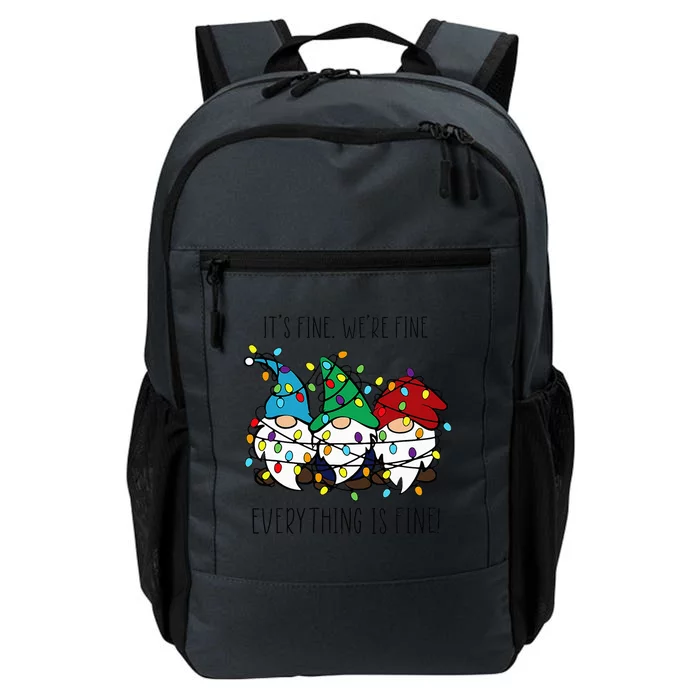 It's Fine We're Fine Everything Is Fine Gnomes Christmas Daily Commute Backpack