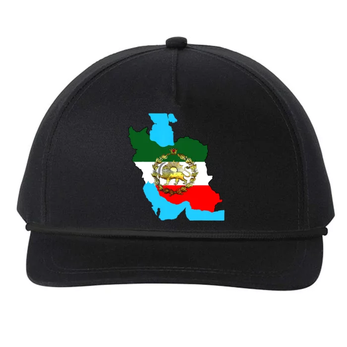 Iran Flag With A Golden Lion Snapback Five-Panel Rope Hat