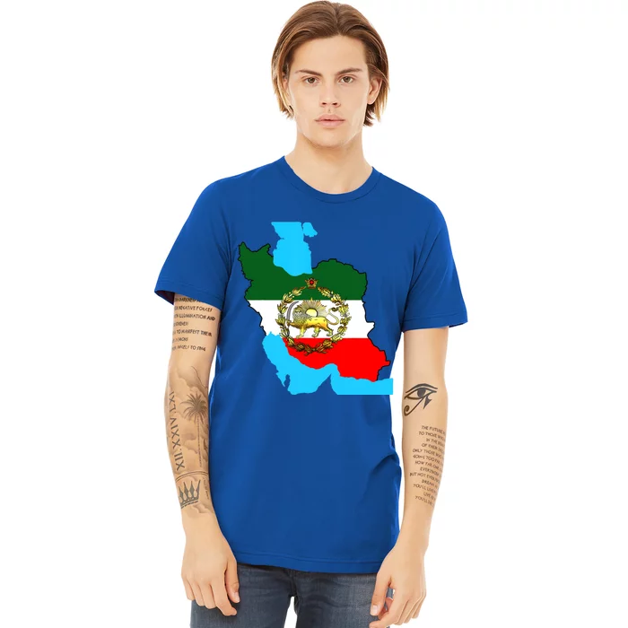 Iran Flag With A Golden Lion Premium T-Shirt