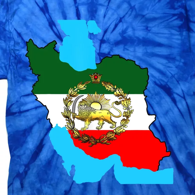 Iran Flag With A Golden Lion Tie-Dye T-Shirt