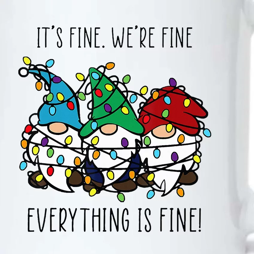 ItS Fine WeRe Fine Everything Is Fine Gnome Teacher Xmas Black Color Changing Mug