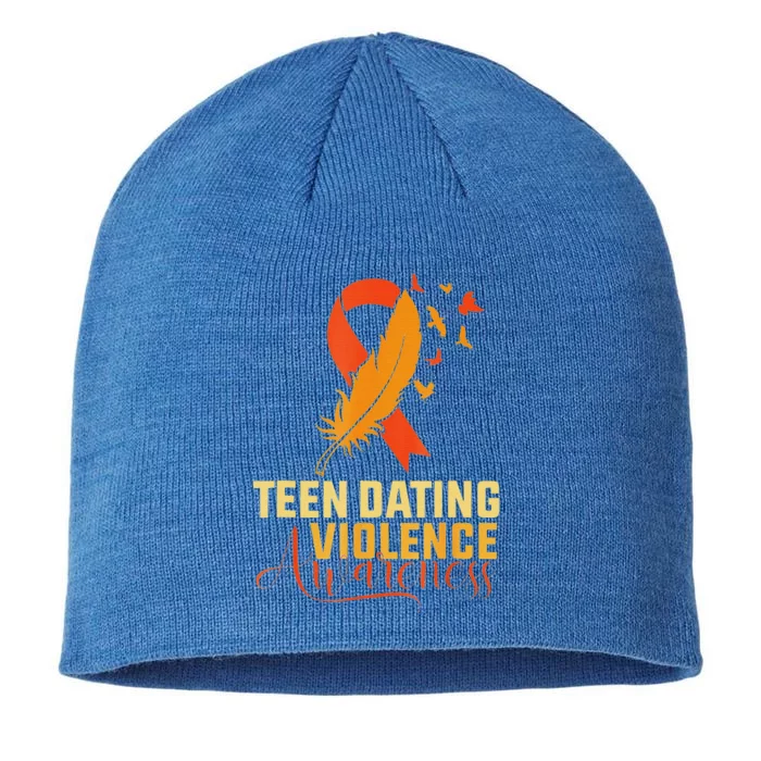 In February We Wear Orange Teen Dating Violence Awareness 8 1/2in Sustainable Knit Beanie