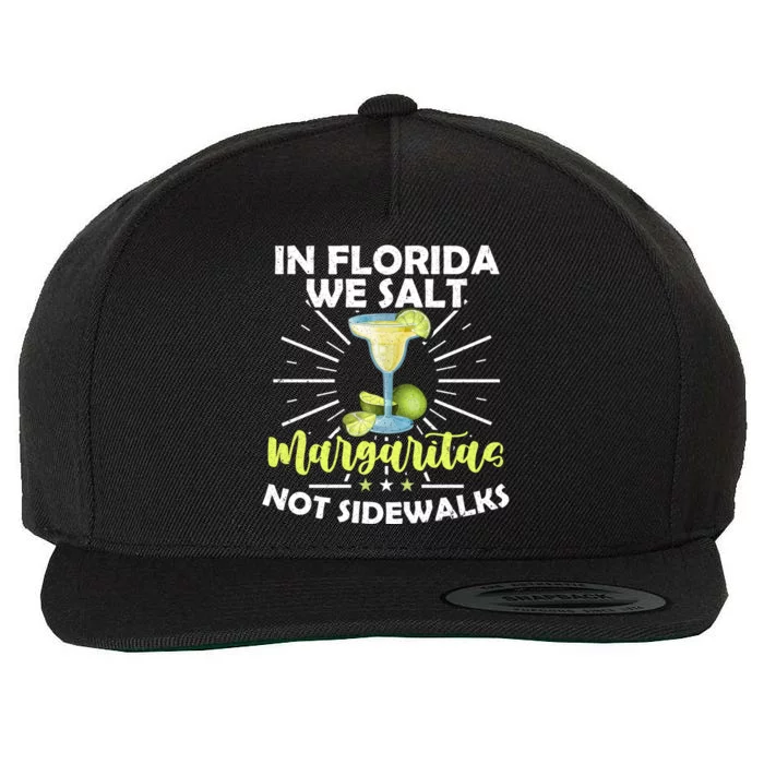 In Florida We Salt Margaritas Not Sidewalks Winter Gift Wool Snapback Cap