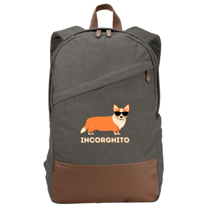 Incorgnito Funny Welsh Corgi Owner Dog Lover Cotton Canvas Backpack