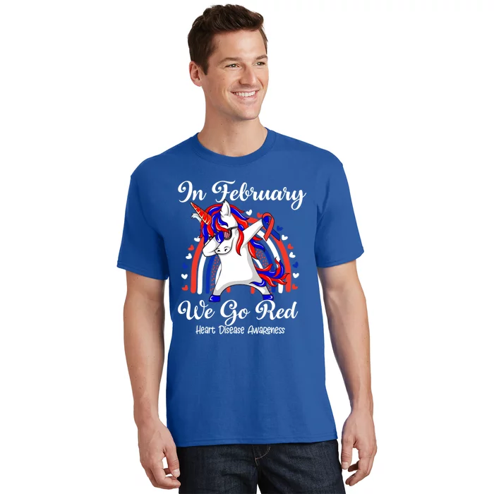 In February We Go Red Unicorn Heart Disease Awareness Month Great Gift T-Shirt