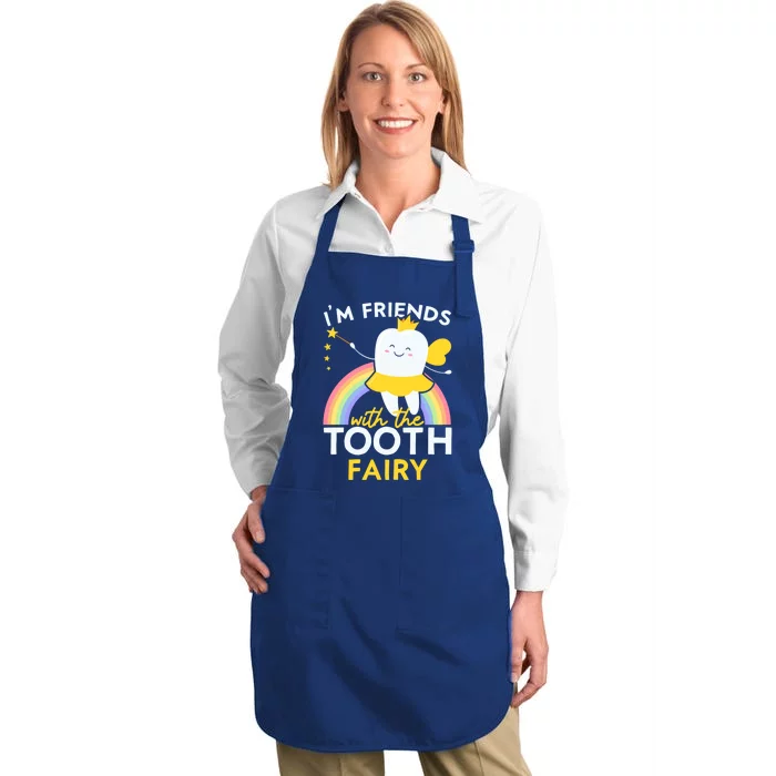 Im Friends With The Tooth Fairy Dentist Dental Hygienist Funny Gift Full-Length Apron With Pocket