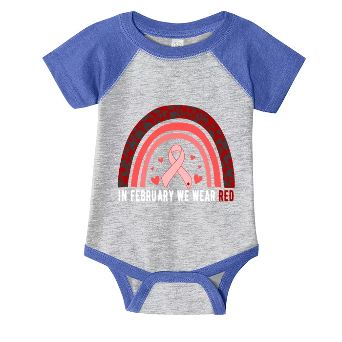 In February We Wear Red Heart Disease Awareness Month Meaningful Gift Infant Baby Jersey Bodysuit