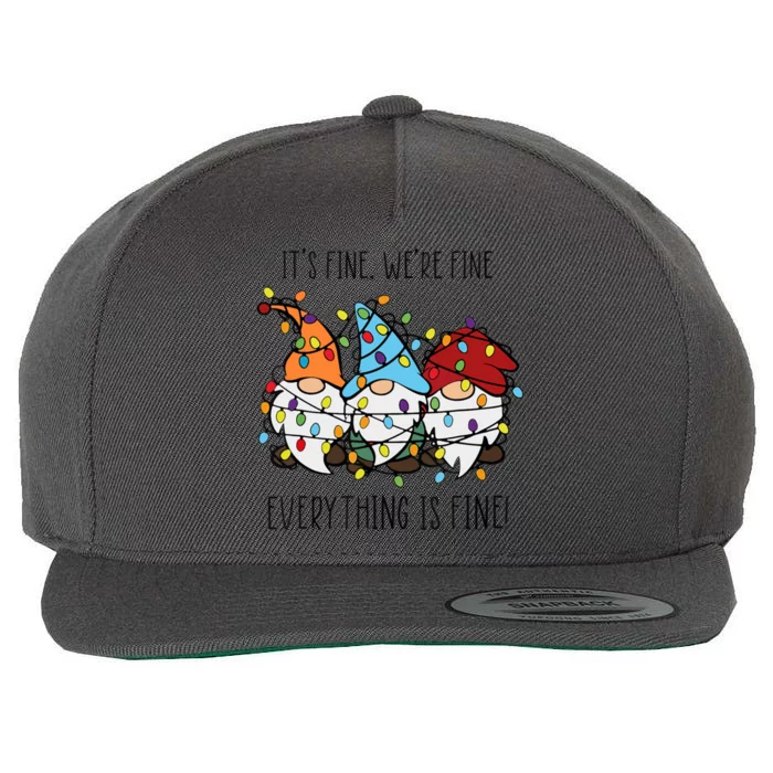 ItS Fine WeRe Fine Everything Is Fine Gnomes Teacher Xmas Cool Gift Wool Snapback Cap