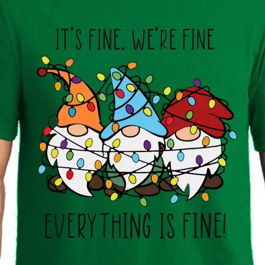 ItS Fine WeRe Fine Everything Is Fine Gnomes Teacher Xmas Cool Gift Pajama Set