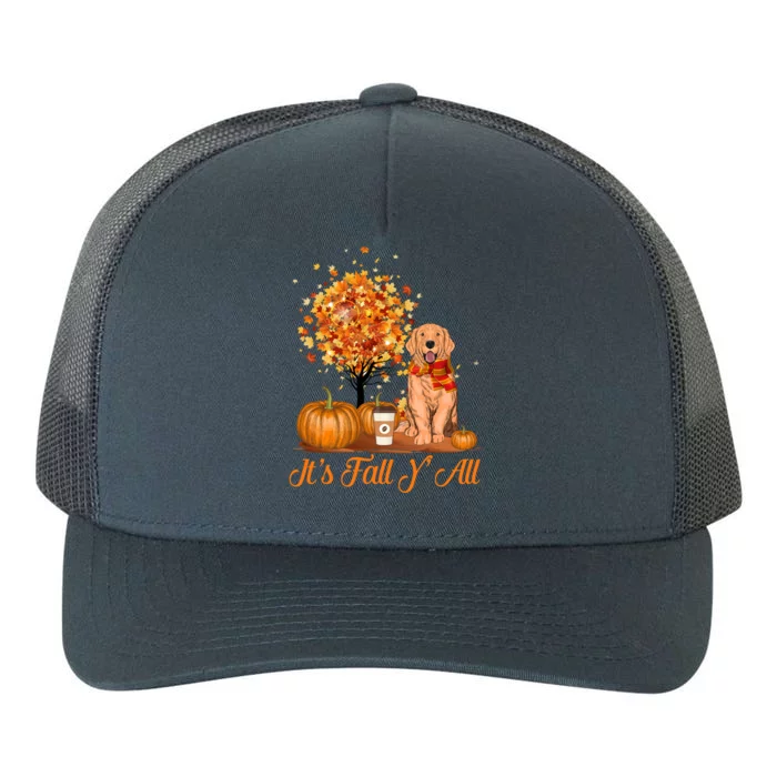 It's Fall Y'all Golden Retriever Dog Halloween Thanksgiving Cool Gift Yupoong Adult 5-Panel Trucker Hat