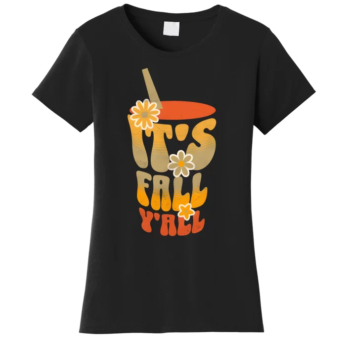 It’s Fall Y’all Retro Groovy Women Girl Women's T-Shirt