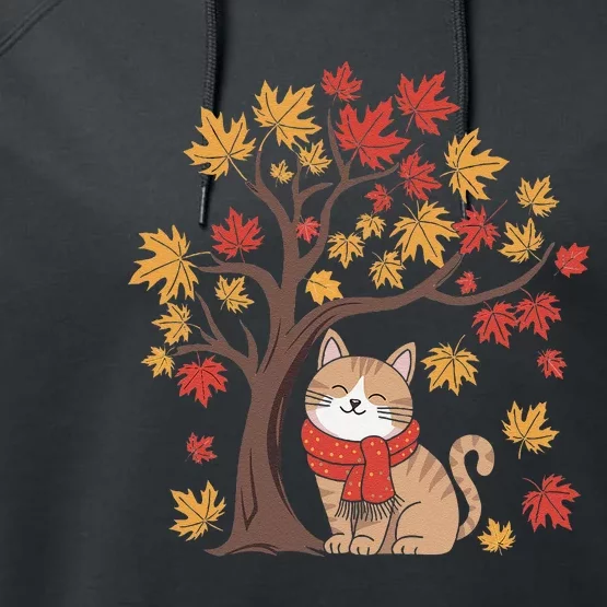 ItS Fall YAll Cat Leaf Fall Tree Happy Autumn Thanksgiving Performance Fleece Hoodie