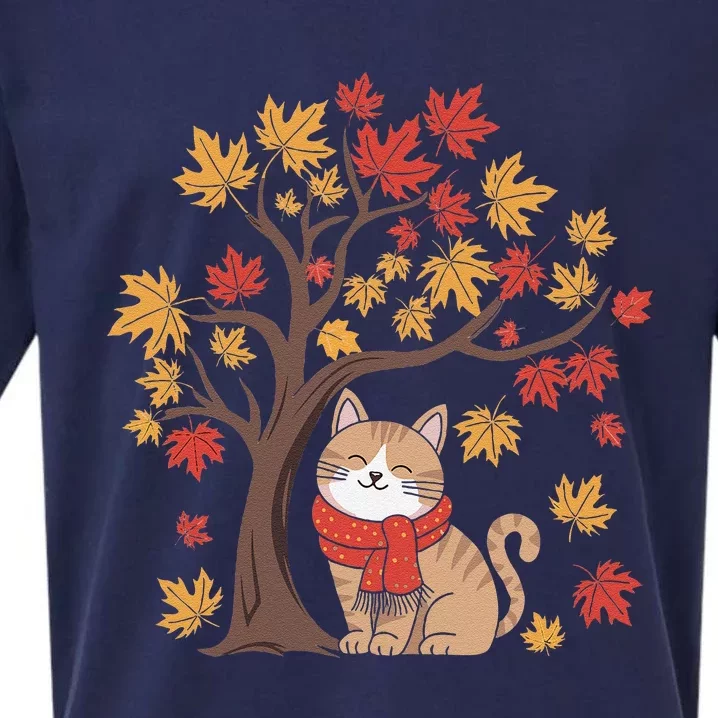 ItS Fall YAll Cat Leaf Fall Tree Happy Autumn Thanksgiving Sueded Cloud Jersey T-Shirt