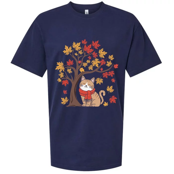 ItS Fall YAll Cat Leaf Fall Tree Happy Autumn Thanksgiving Sueded Cloud Jersey T-Shirt