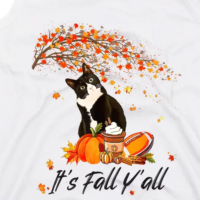 ItS Fall YAll Cute Black Cat Lovers Thanksgiving Halloween Tank Top