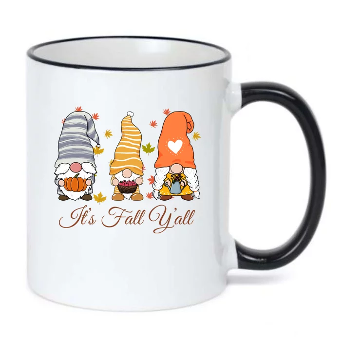 It's Fall Y'all Cute Gnomes Black Color Changing Mug