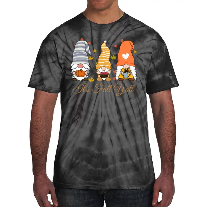 It's Fall Y'all Cute Gnomes Tie-Dye T-Shirt