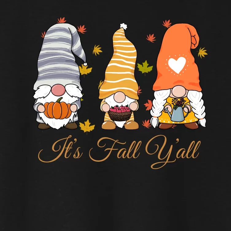 It's Fall Y'all Cute Gnomes Women's Crop Top Tee