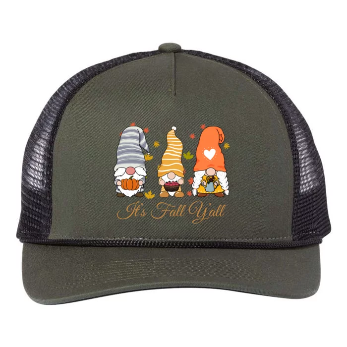 It's Fall Y'all Cute Gnomes Retro Rope Trucker Hat Cap