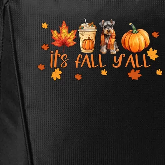 ItS Fall YAll Pumpkin Spice Latte Dog Miniature Schnauzer Gift City Backpack