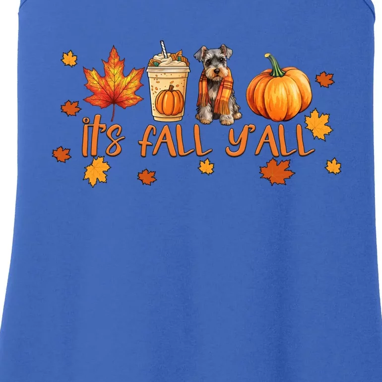 ItS Fall YAll Pumpkin Spice Latte Dog Miniature Schnauzer Gift Ladies Essential Tank