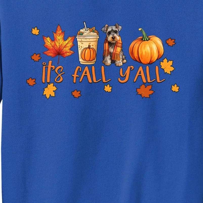 ItS Fall YAll Pumpkin Spice Latte Dog Miniature Schnauzer Gift Tall Sweatshirt