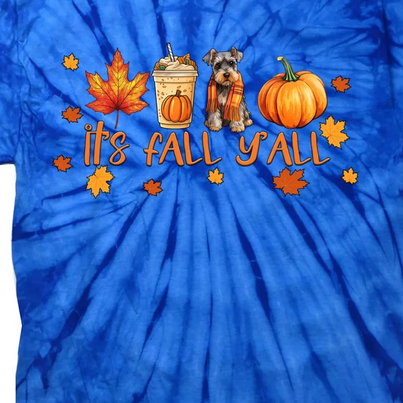 ItS Fall YAll Pumpkin Spice Latte Dog Miniature Schnauzer Gift Tie-Dye T-Shirt