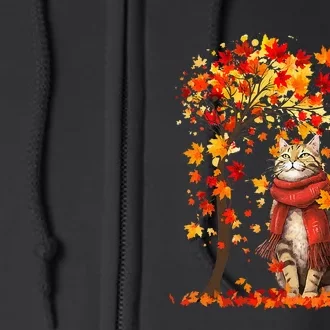 ItS Fall YAll Cat Leaf Fall Tree Hello Autumn Thanksgiving Full Zip Hoodie