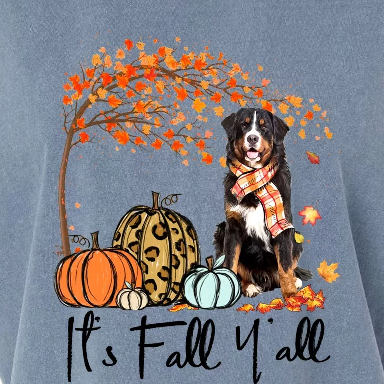 ItS Fall YAll Bernese Mountain Pumpkin Autumn Leaf Fall Great Gift Garment-Dyed Women's Muscle Tee