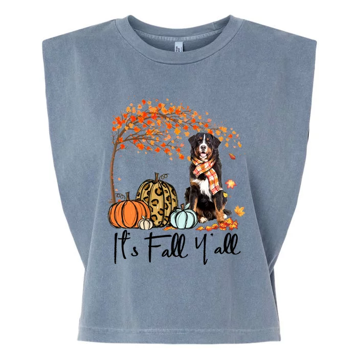 ItS Fall YAll Bernese Mountain Pumpkin Autumn Leaf Fall Great Gift Garment-Dyed Women's Muscle Tee