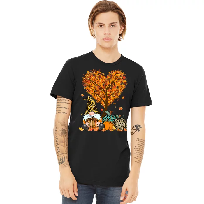 It's Fall Y'all Cute Gnomes Pumpkin Autumn Tree Fall Leaves Premium T-Shirt