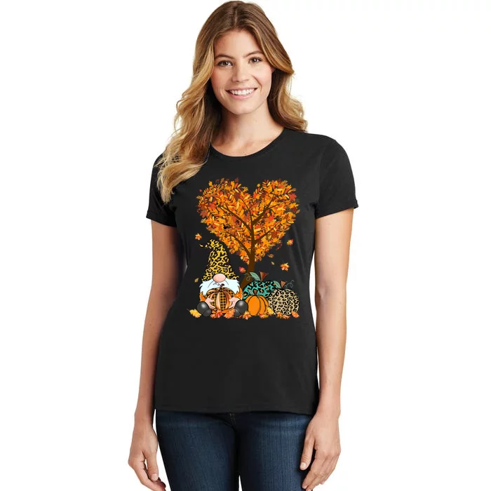 It's Fall Y'all Cute Gnomes Pumpkin Autumn Tree Fall Leaves Women's T-Shirt