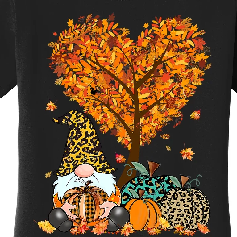 It's Fall Y'all Cute Gnomes Pumpkin Autumn Tree Fall Leaves Women's T-Shirt