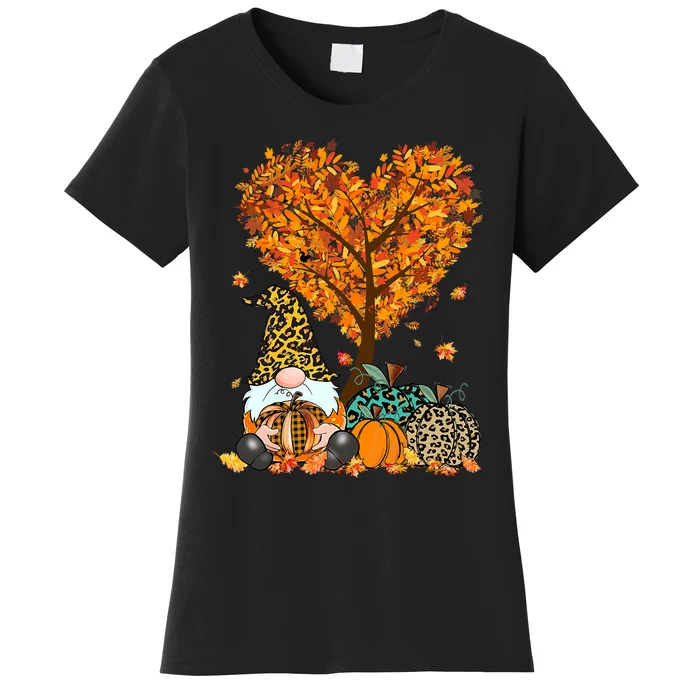 It's Fall Y'all Cute Gnomes Pumpkin Autumn Tree Fall Leaves Women's T-Shirt