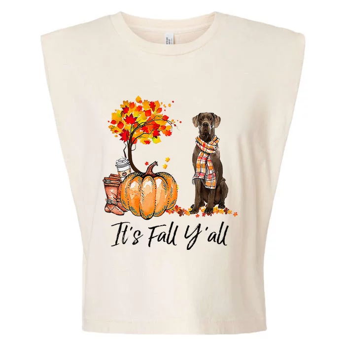 It's Fall Y'all Great Dane Dog Lovers Thanksgiving Halloween Garment-Dyed Women's Muscle Tee