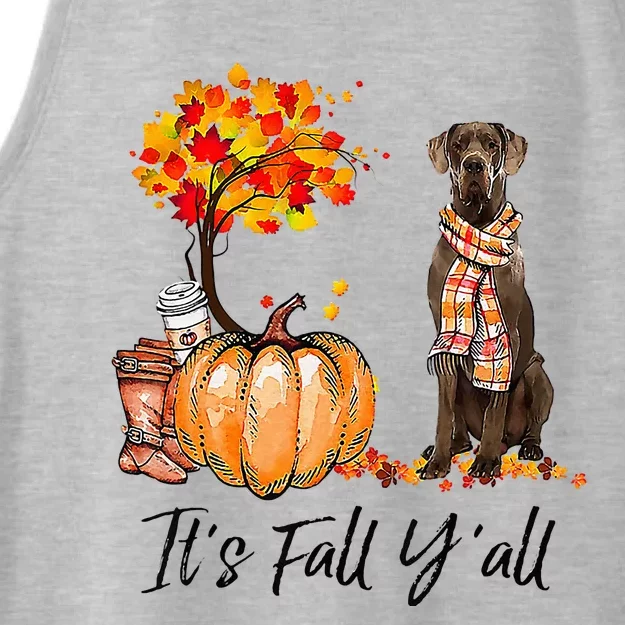 It's Fall Y'all Great Dane Dog Lovers Thanksgiving Halloween Ladies Tri-Blend Wicking Tank