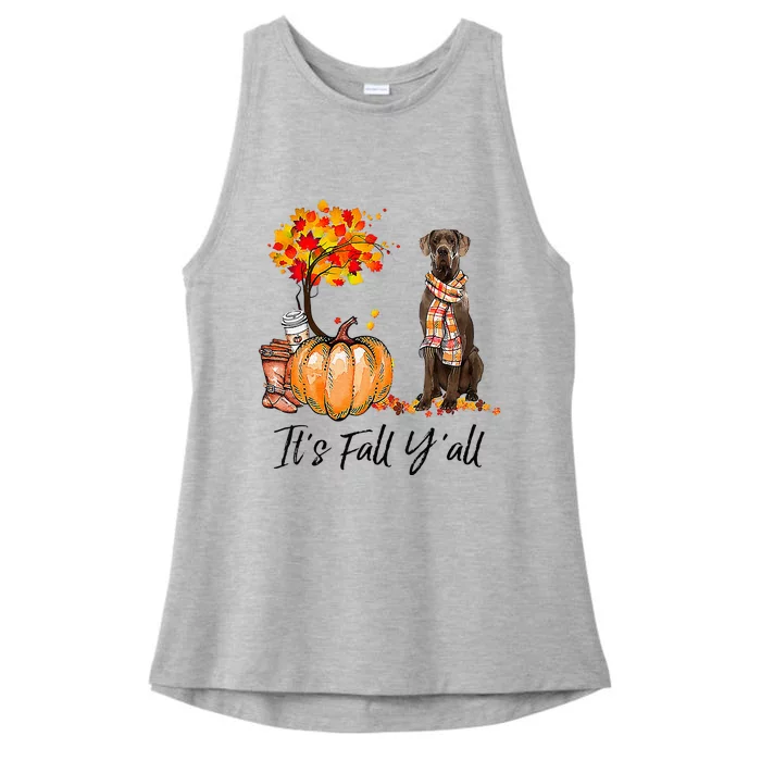 It's Fall Y'all Great Dane Dog Lovers Thanksgiving Halloween Ladies Tri-Blend Wicking Tank