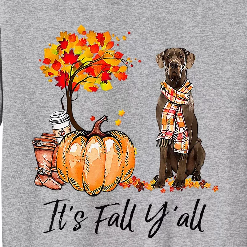 It's Fall Y'all Great Dane Dog Lovers Thanksgiving Halloween Tall Sweatshirt