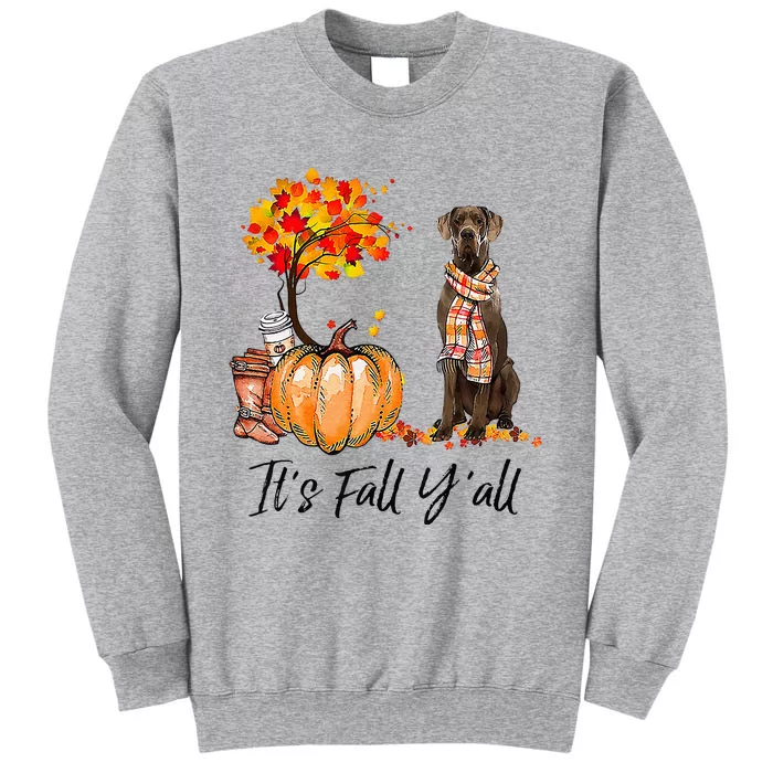 It's Fall Y'all Great Dane Dog Lovers Thanksgiving Halloween Tall Sweatshirt