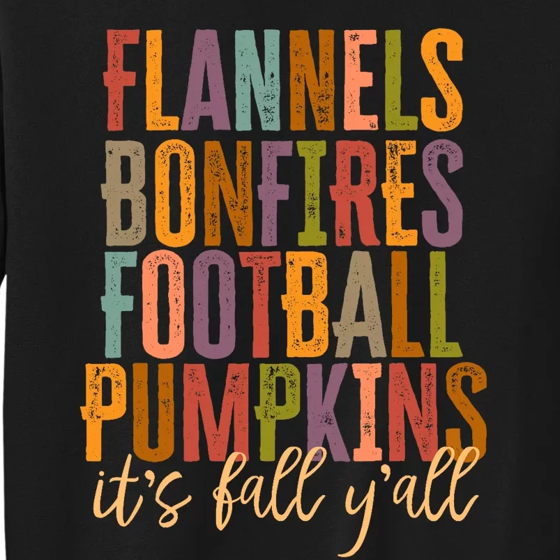 Its Fall Yall Flannels Bonfires Football Pumpkins Autumn Sweatshirt