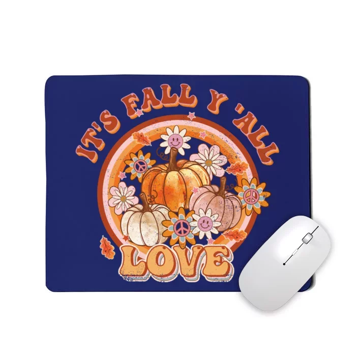 It's Fall Y'all Retro Pumpkin Love Fall Vibes Retro Flora Mousepad