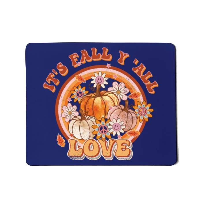 It's Fall Y'all Retro Pumpkin Love Fall Vibes Retro Flora Mousepad