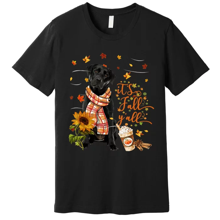 ItS Fall YAll Labrador Dog Thanksgiving Halloween Premium T-Shirt