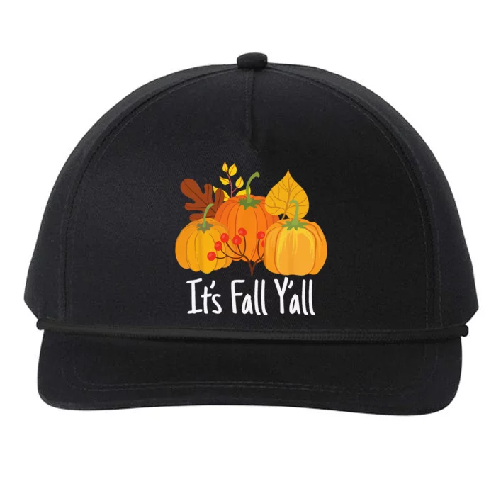 Its Fall Yall Lazy Halloween Costume Thanksgiving Pumpkin Snapback Five-Panel Rope Hat