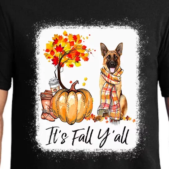 It's Fall Y'all Ger Shepherd Dog Halloween Thanksgiving Gift Pajama Set