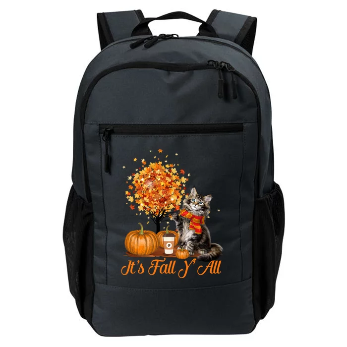 ItS Fall YAll Maine Coon Cat Halloween Hanksgiving Gift Daily Commute Backpack