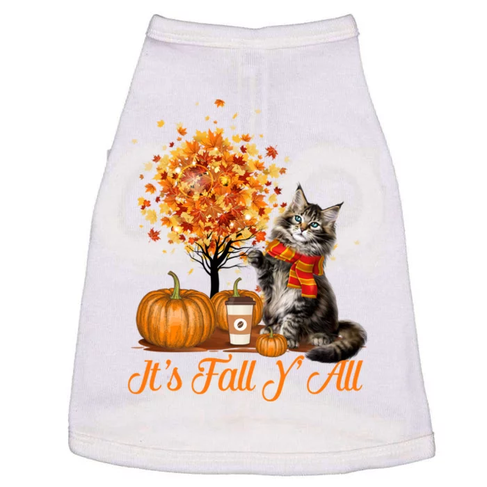 ItS Fall YAll Maine Coon Cat Halloween Hanksgiving Gift Doggie Tank